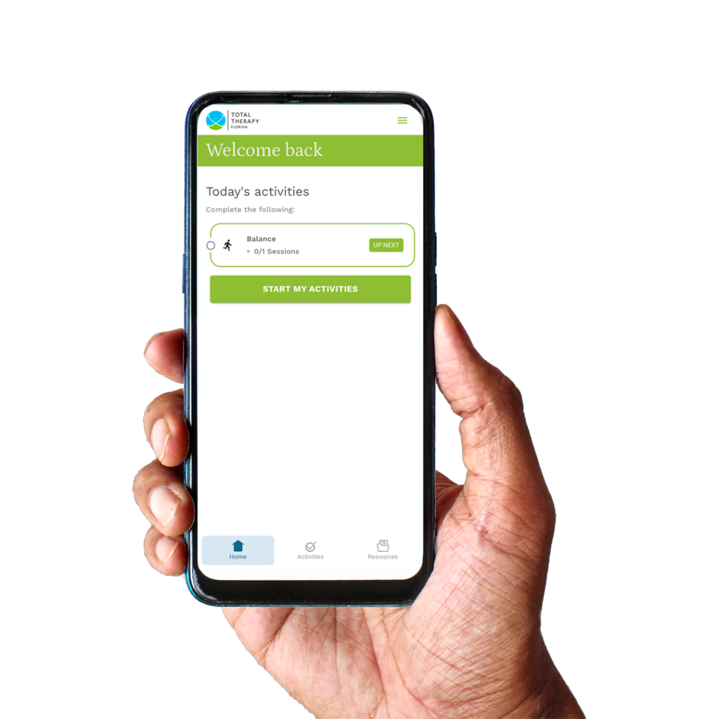 Review today's home exercise program with the Total Therapy Florida App