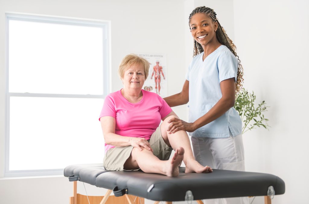 therapist helping women